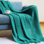 Birchley Knit Throw Blanket with Tassels