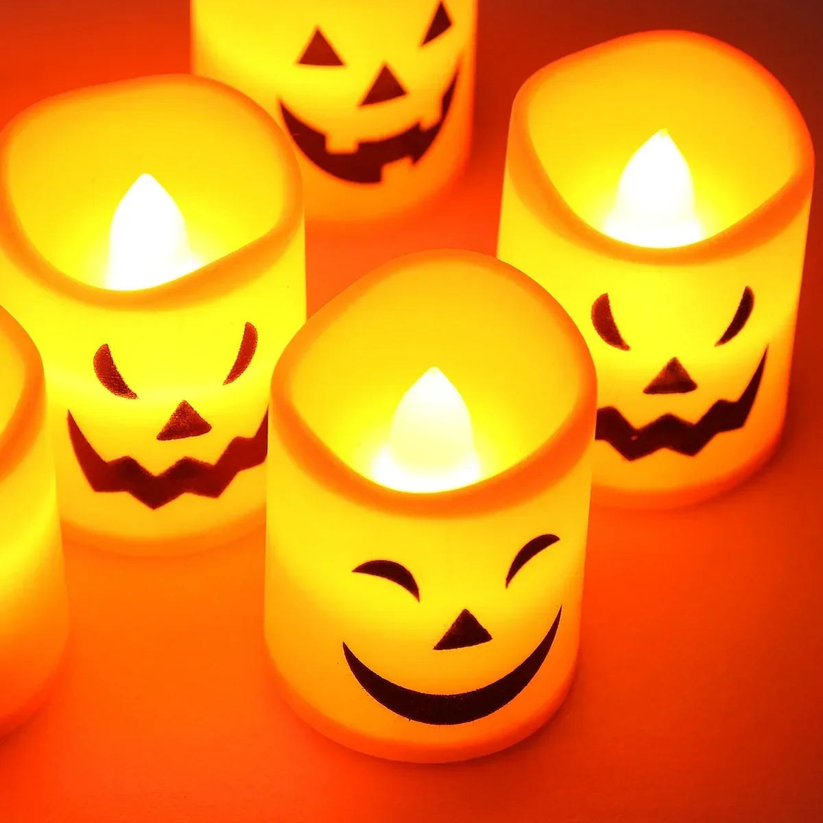 LED Flameless Halloween Jack-O'-Lantern Candle Lights