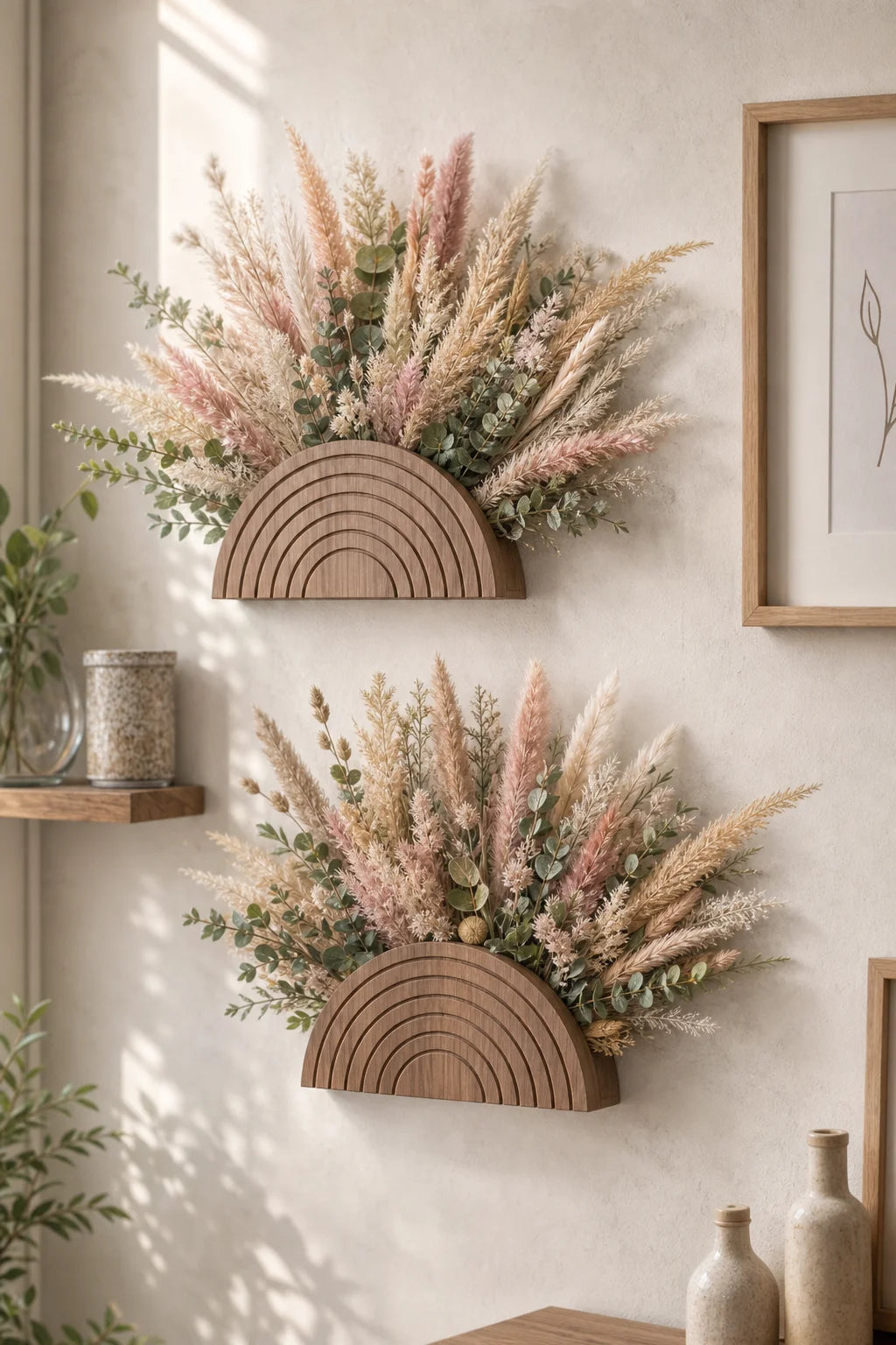 Trellis Wooden Rainbow Wall Planter Vase