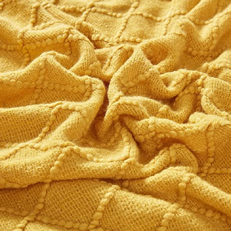 Orlan Knitted Throw Blanket with Tassels