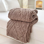 Cascade Plush Floral Textured Throw Blanket