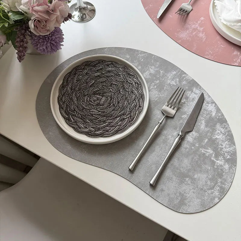 Larkspur Cashew Shaped Leather Placemats