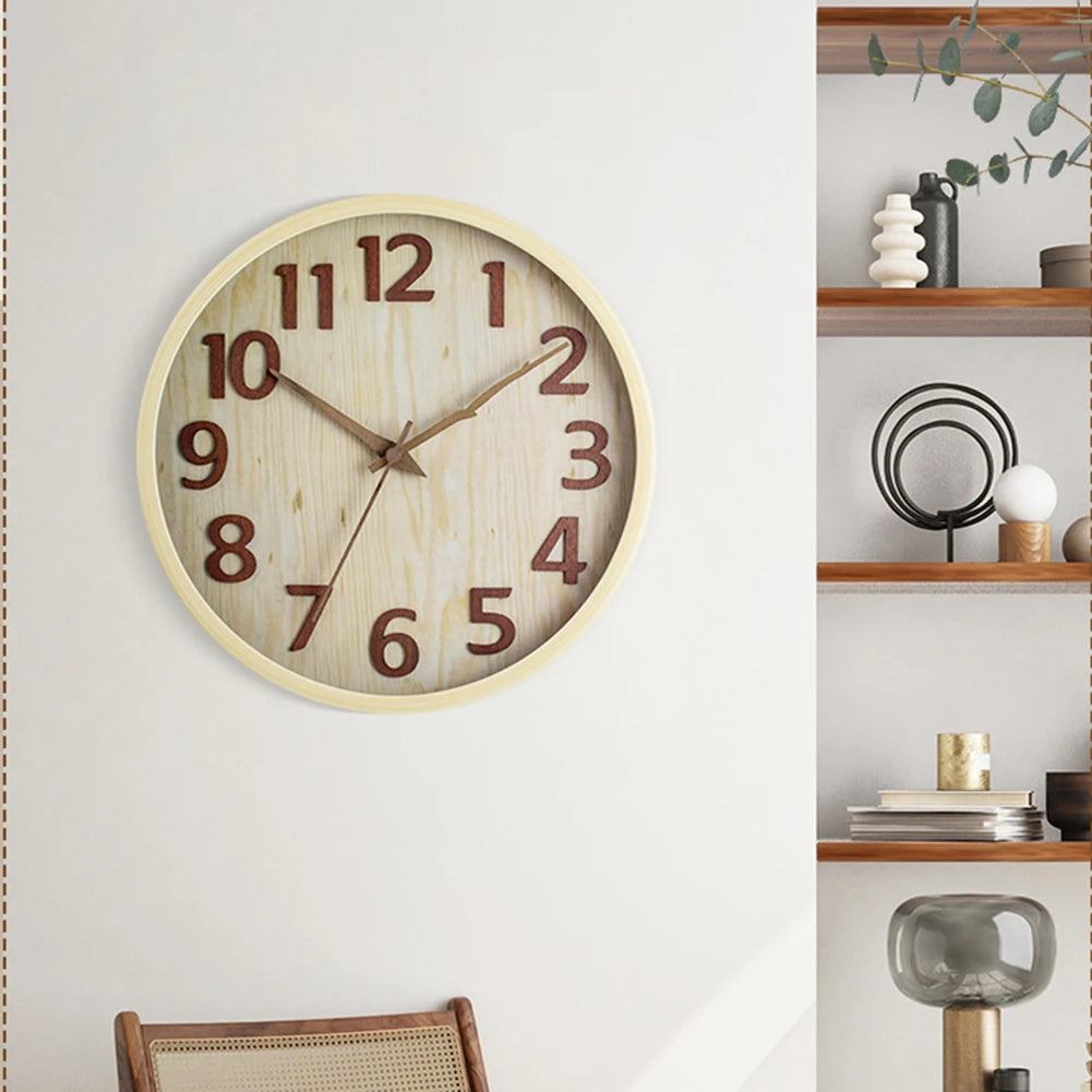 Bergen Wood Wall Clock with Silent Quartz Movement