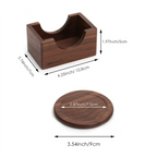 Ashford Wooden Coaster 6 Piece Set with Holder