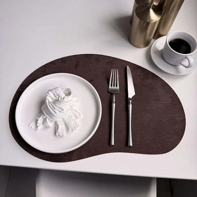 Larkspur Cashew Shaped Leather Placemats