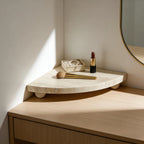 Travertine Stone Corner Vanity Tray