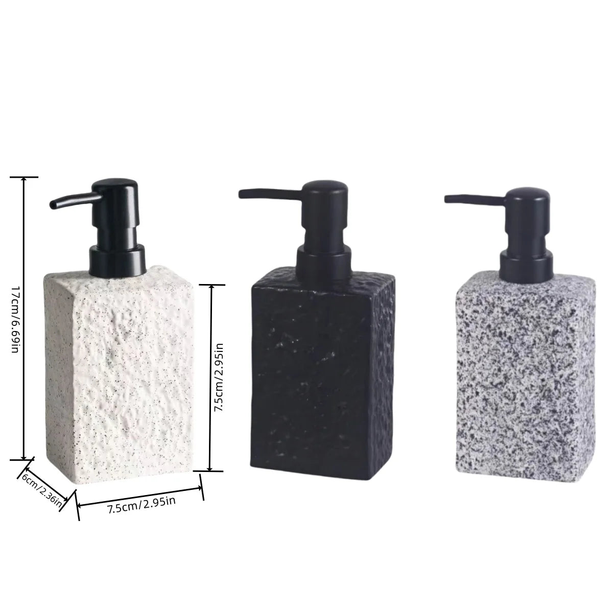 Riverstone Ceramic Soap Dispenser with Stone Texture
