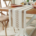Harlan Woven Linen Table Runner with Tassels
