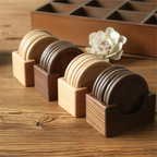 Ashford Wooden Coaster 6 Piece Set with Holder