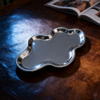 Nimbus Decorative Metal Tray with Scalloped Edge