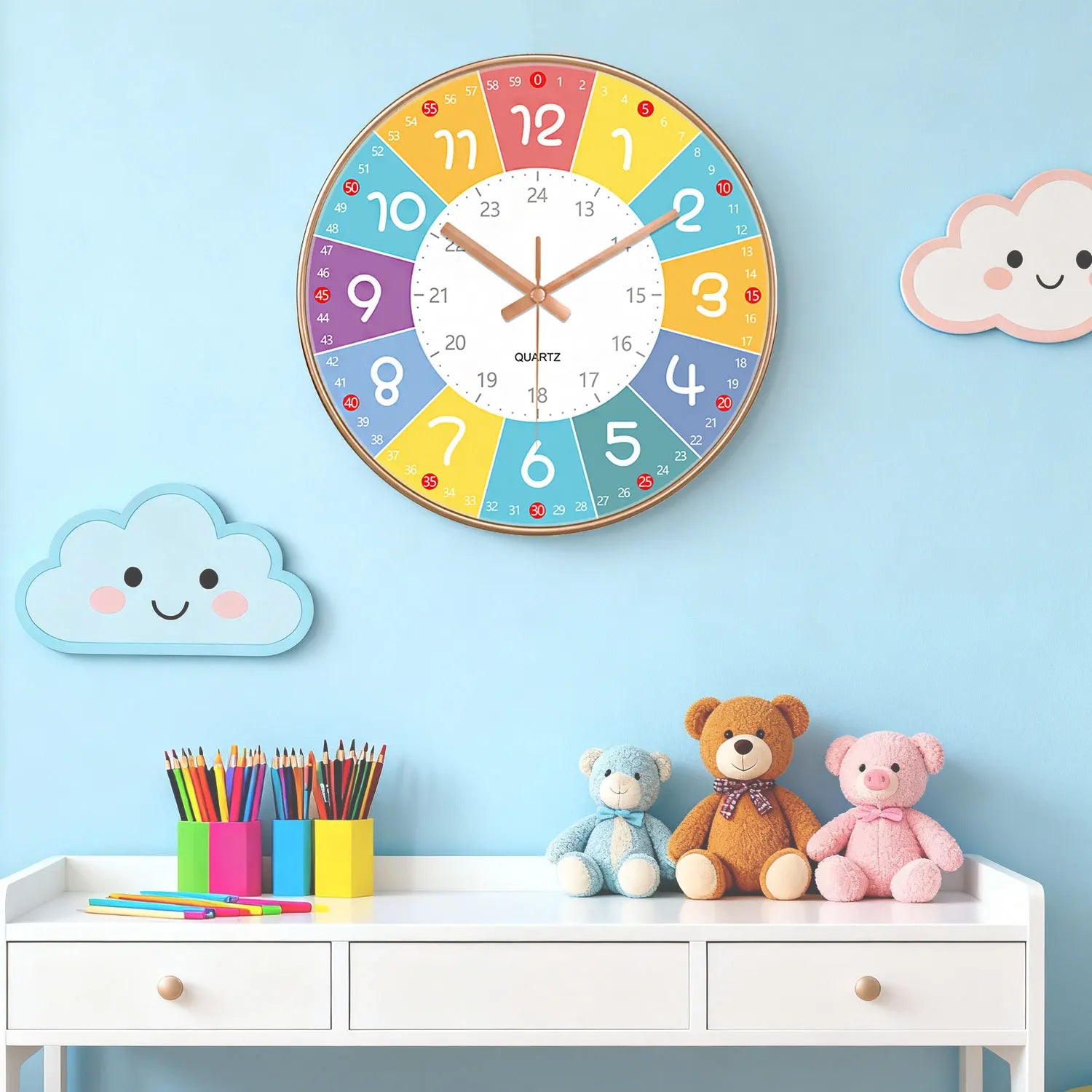 Educational Wall Clock for Kids
