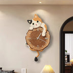 Wobbles Cat Shaped Wall Clock with Wagging Tail