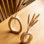 Vidal Oval Wood Hydroponic Vase 2-Piece Set