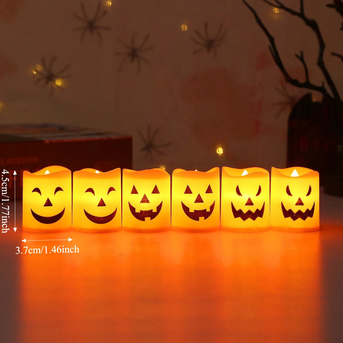 LED Flameless Halloween Jack-O'-Lantern Candle Lights