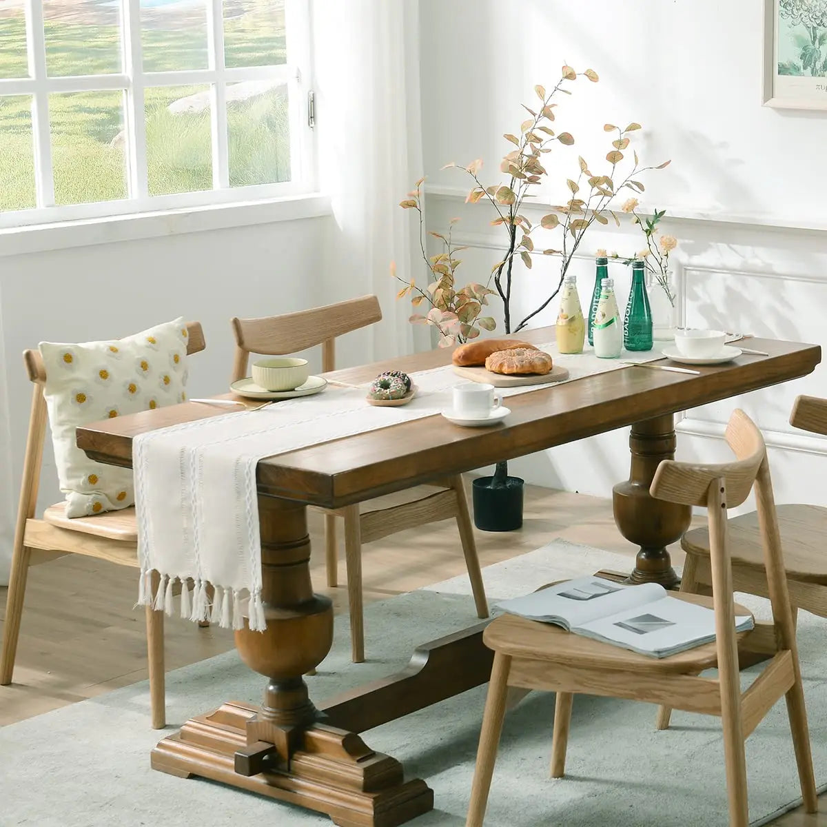 Aldwin Cotton Linen Table Runner with Tassels