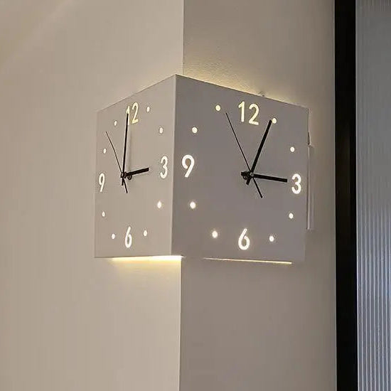 Double-Sided Corner Wall Clock