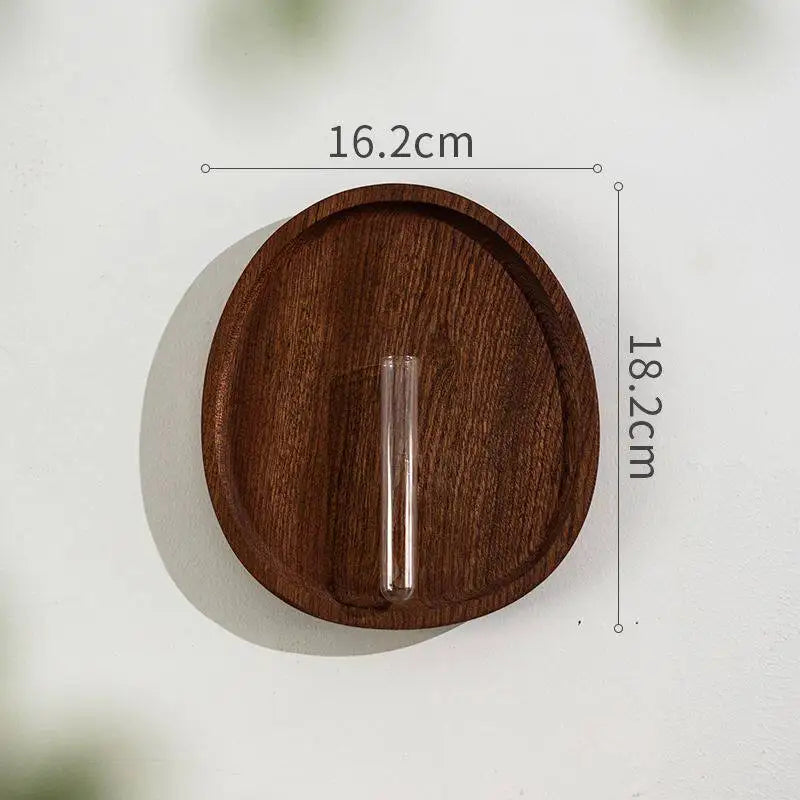 Foxwell Walnut Wood Wall Vase