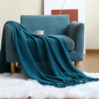 Ashlar Knitted Throw Blanket with Tassels (Copy) remove all but CL