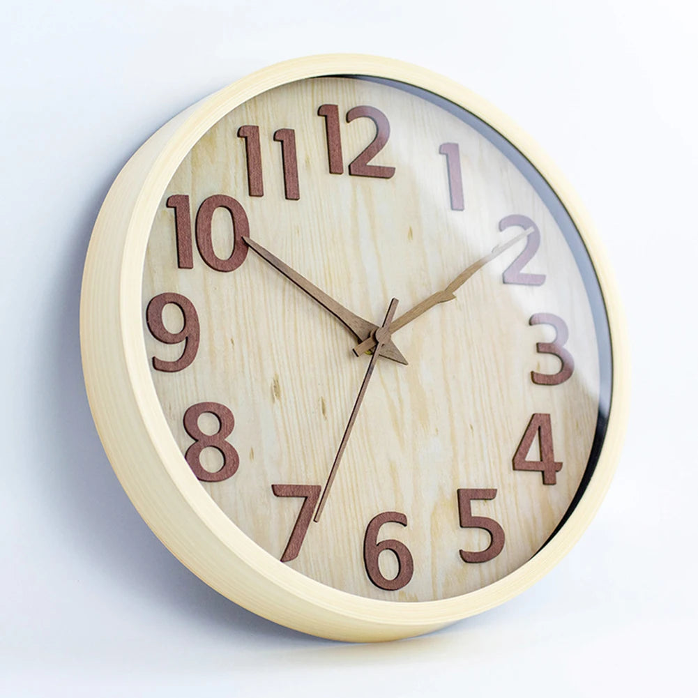 Bergen Wood Wall Clock with Silent Quartz Movement