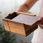Nordic Geometric Wood Tissue Box