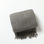 Orlan Knitted Throw Blanket with Tassels
