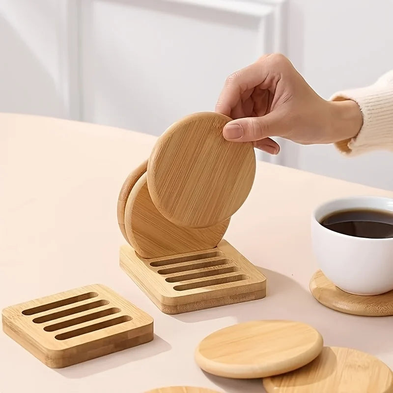Ashworth Wood Coaster Set with Display Stand
