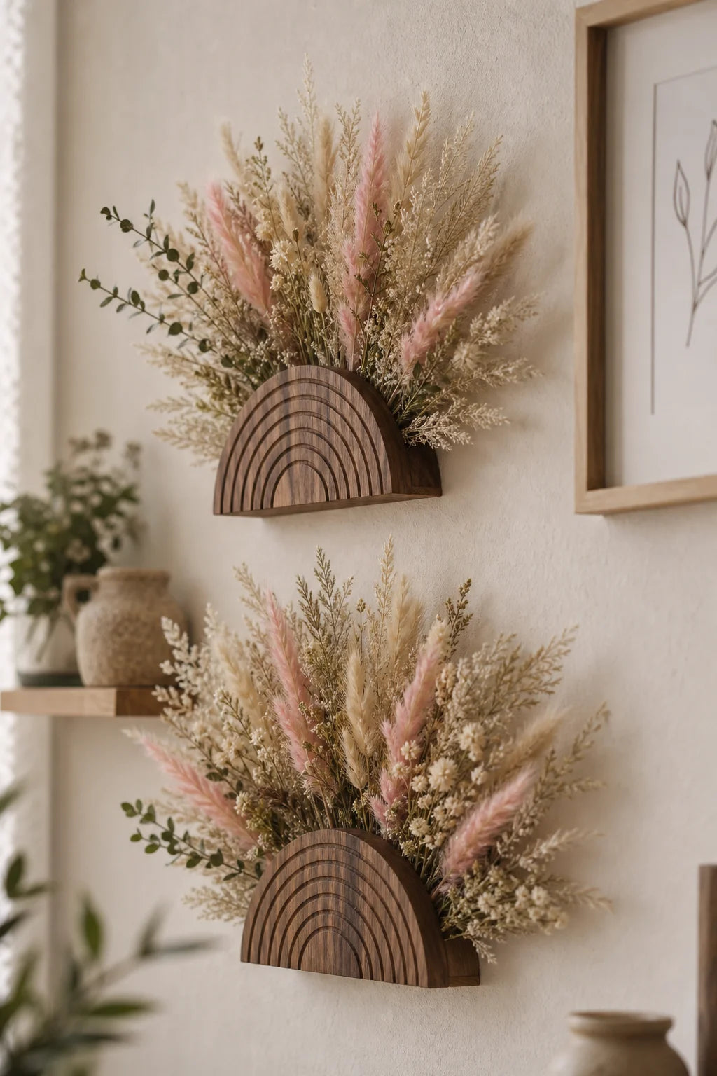 Trellis Wooden Rainbow Wall Planter Vase