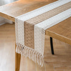 Harlan Woven Linen Table Runner with Tassels