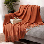 Orlan Knitted Throw Blanket with Tassels