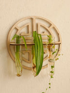 Harmon Geometric Wall-Mount Wood Plant Propagation Vase Rack