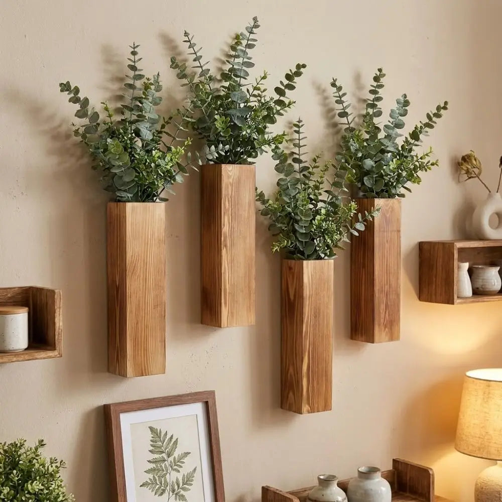 Caspian Wood Wall Farmhouse Planters