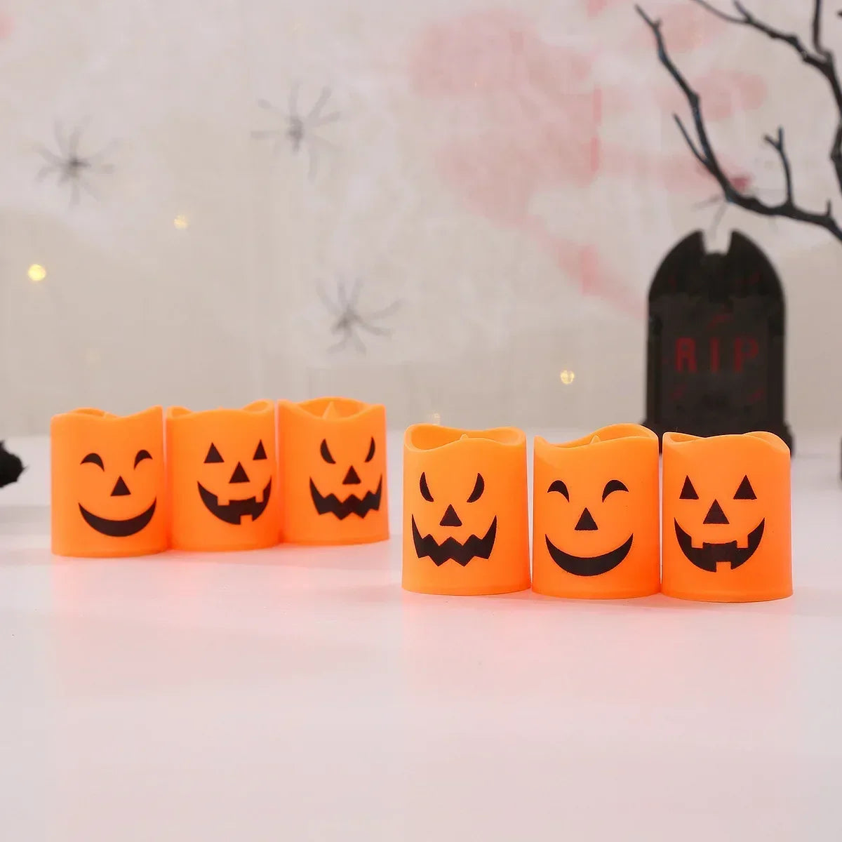 LED Flameless Halloween Jack-O'-Lantern Candle Lights
