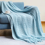 Birchley Knit Throw Blanket with Tassels