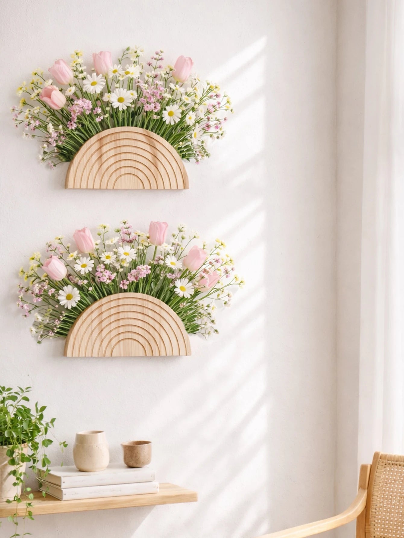 Trellis Wooden Rainbow Wall Planter Vase