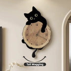 Wobbles Cat Shaped Wall Clock with Wagging Tail