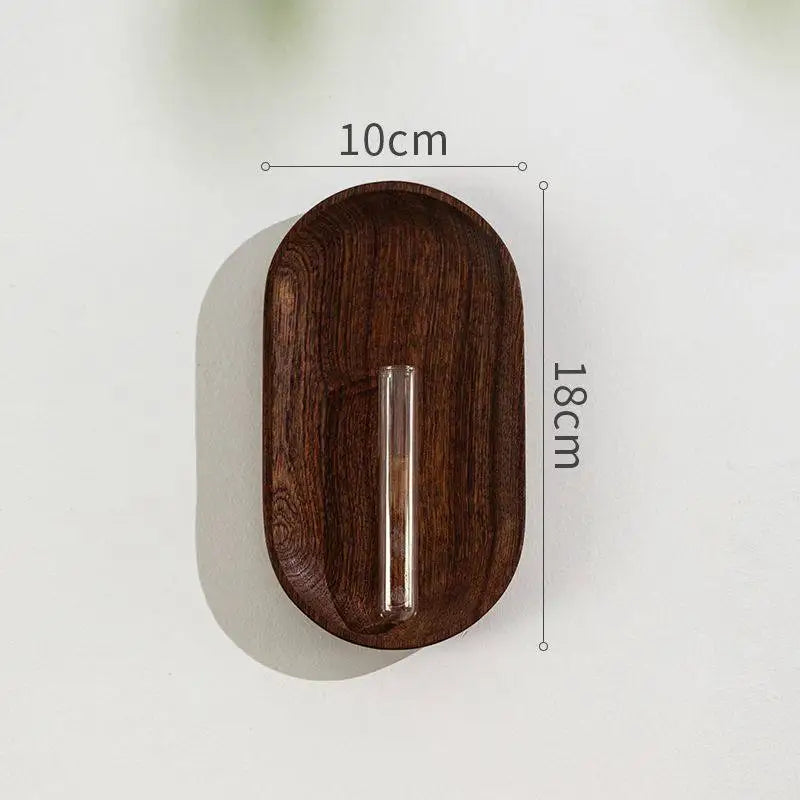 Foxwell Walnut Wood Wall Vase