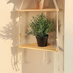Briar Boho Macrame Triangle Floating Wall Shelf