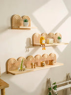 Arched Wooden Wall-Mounted Display Shelf