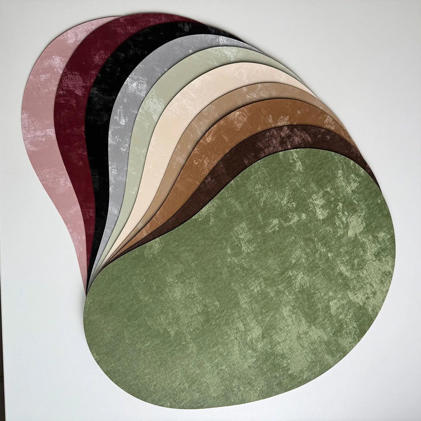 Larkspur Cashew Shaped Leather Placemats