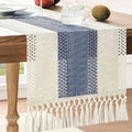 Harlan Woven Linen Table Runner with Tassels