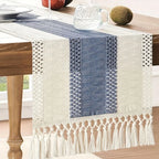 Harlan Woven Linen Table Runner with Tassels