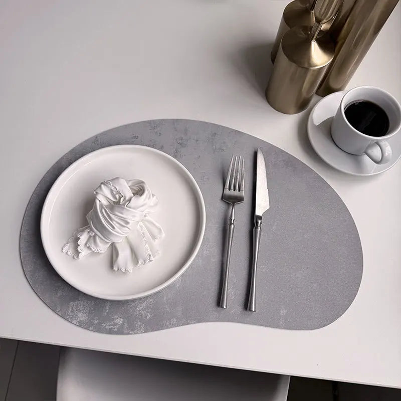 Larkspur Cashew Shaped Leather Placemats