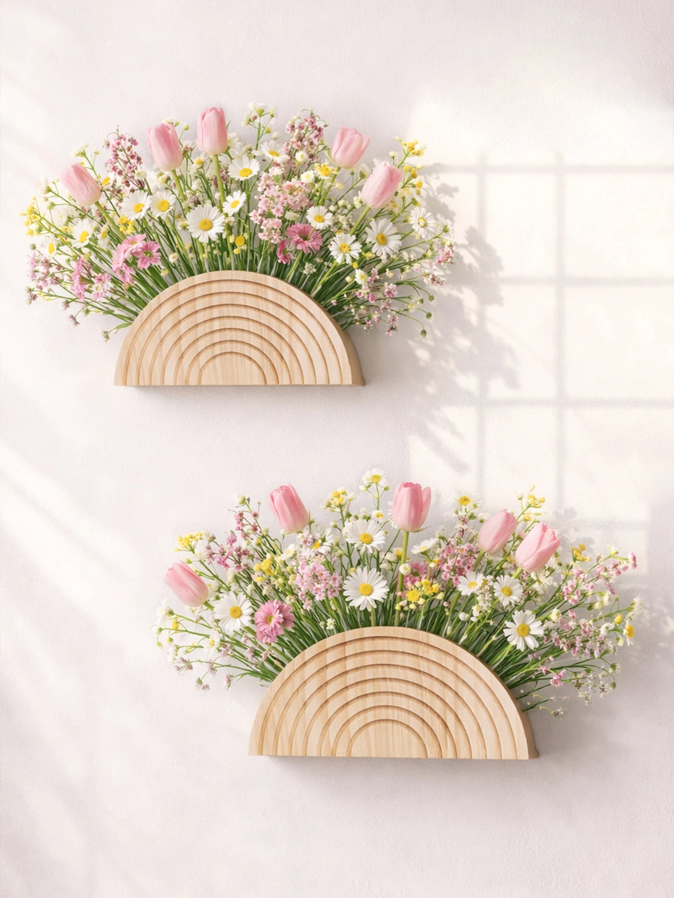 Trellis Wooden Rainbow Wall Planter Vase