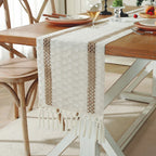 Harlan Woven Linen Table Runner with Tassels