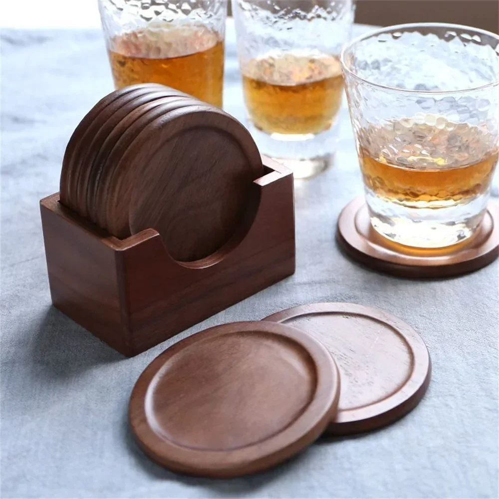 Ashford Wooden Coaster 6 Piece Set with Holder