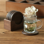 Ashford Wooden Coaster 6 Piece Set with Holder