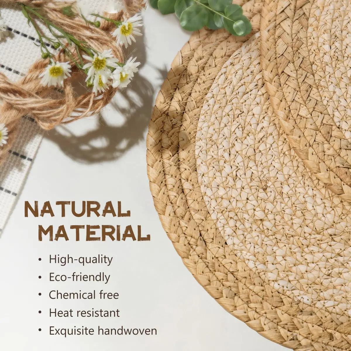 Kalani Boho Natural Jute Round Placemats