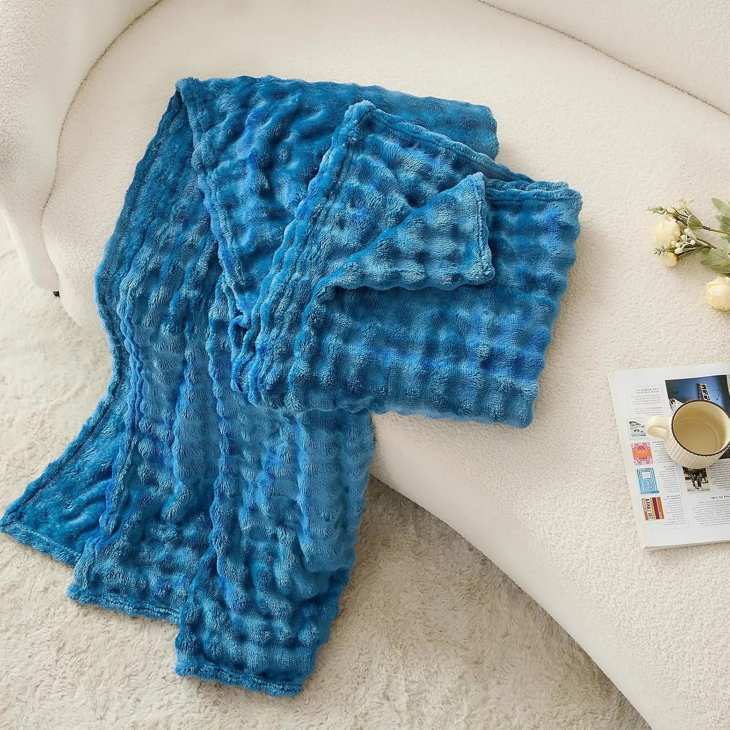 Marina Textured Plush Throw Blanket