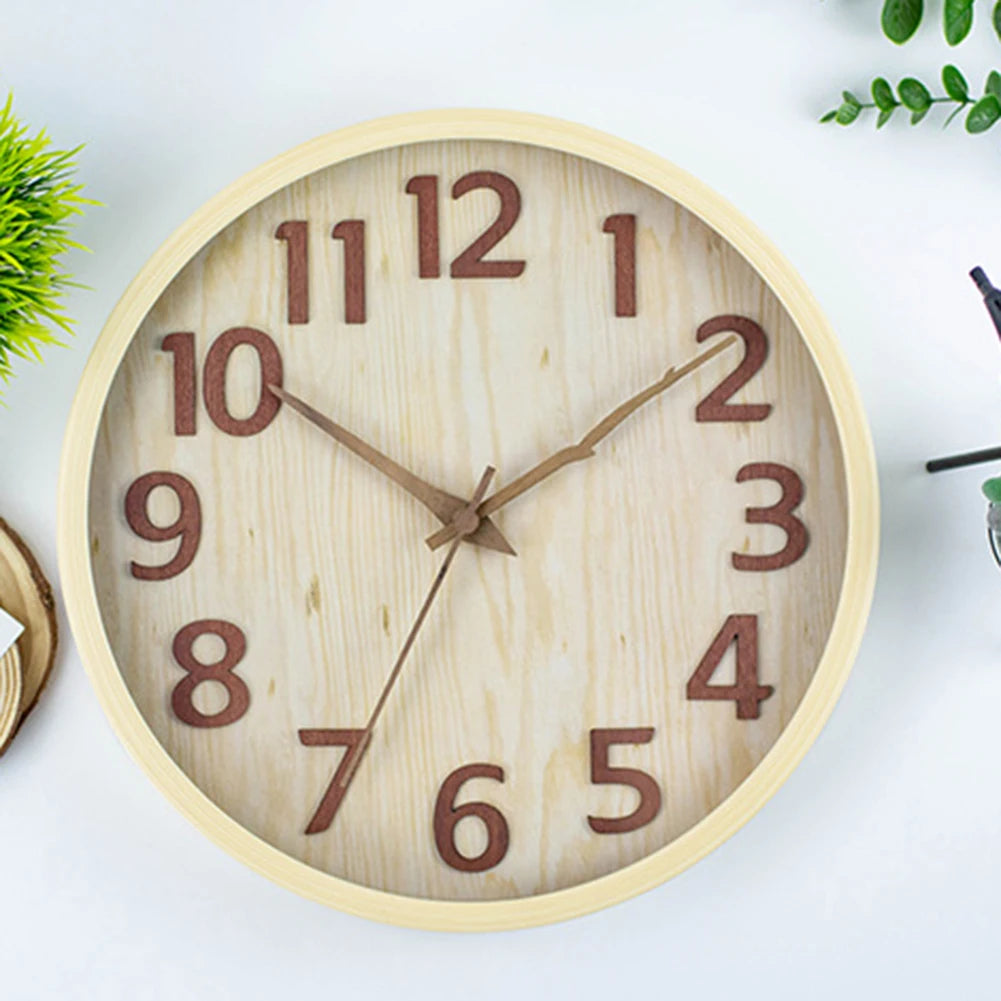 Bergen Wood Wall Clock with Silent Quartz Movement