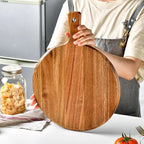 Round Wooden Pizza Serving Board